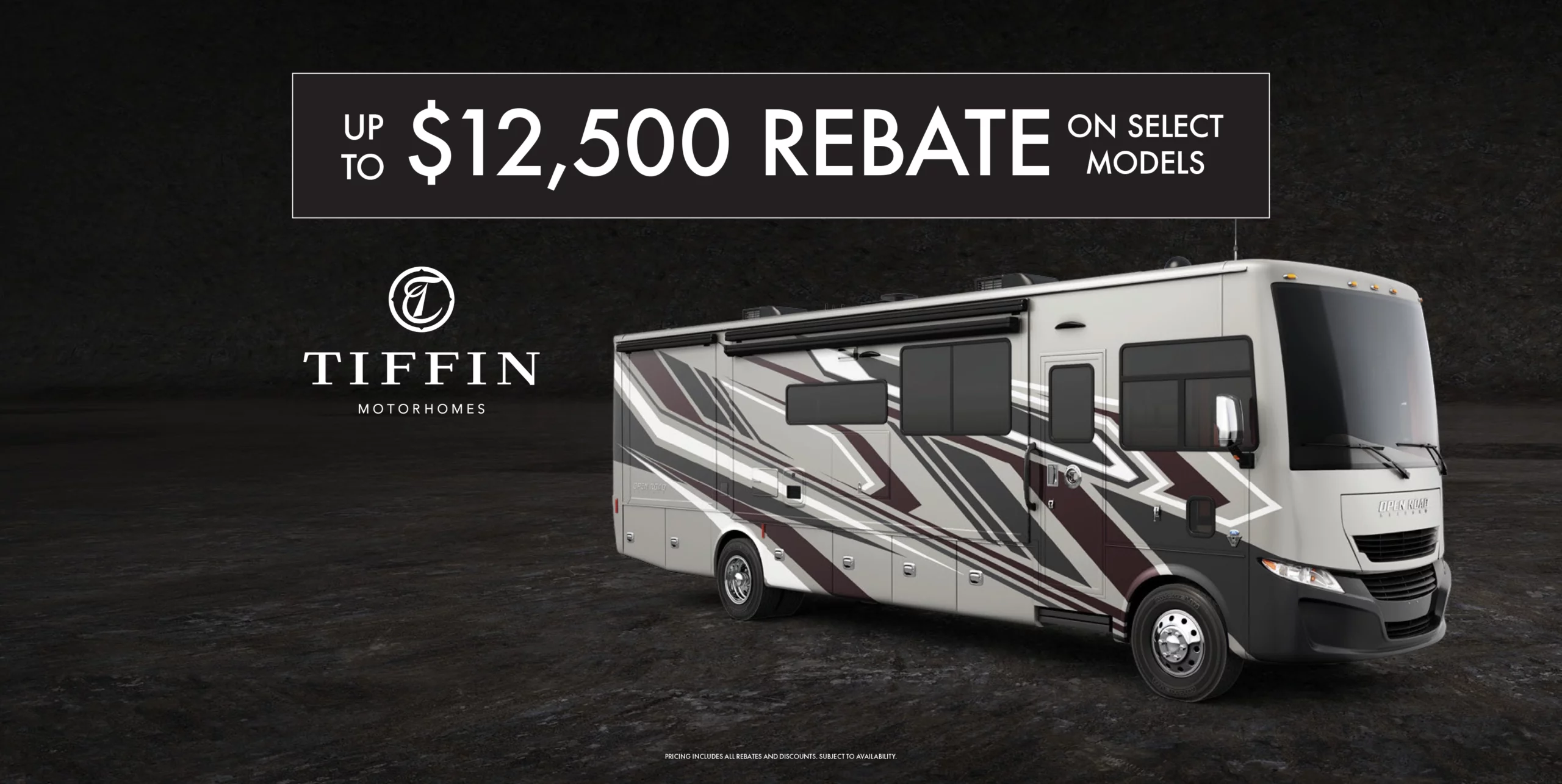 Up To $12,500 Rebate on Select Tiffin Motorhome Models